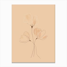 Krakow Botanical Garden Boho Line Art Canvas Print