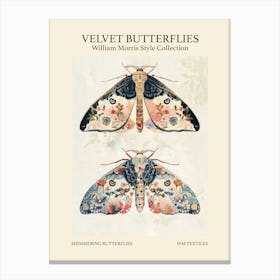 Velvet Butterflies Collection Shimmering Butterflies William Morris Style 6 Canvas Print