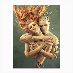 couple art statut Canvas Print