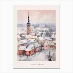 Dreamy Winter Painting Poster Vilnius Lithuania 1 Canvas Print