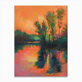 Sunset On The River Canvas Print