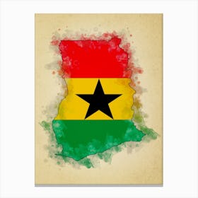 Ghana Flag Vintage Canvas Print