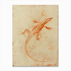 Mustard Monitor Lizards Blockprint 2 Canvas Print