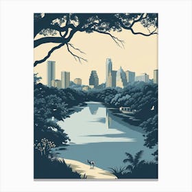 Duotone Illustration Zilker Metropolitan Park Austin Texas 1 Canvas Print