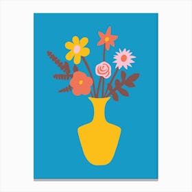 Pop Art Flower Vase Blue Print Canvas Print