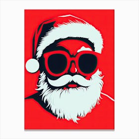 Santa Claus In Sunglasses, Pop Art 2 Canvas Print