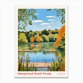 Hampstead Heath Swimming Pond London 1 Swimming Poster Canvas Print