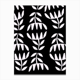 Black And White Leaves Canvas Print