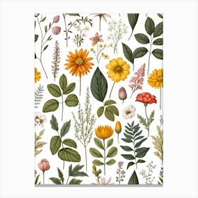 Wild Flowers Seamless Pattern 1 Canvas Print