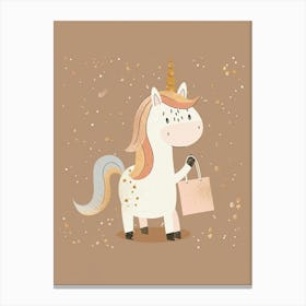 Unicorn Shopping Muted Pastels 1 Canvas Print