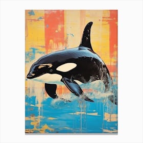 Orca Whale Screen Print Inspired 1 Canvas Print