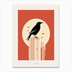 Minimalist Crow 2 Bird Poster Canvas Print