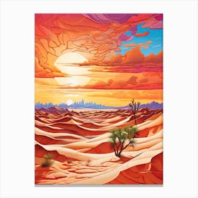 Sunset In The Desert Canvas Print