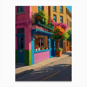 Street Scene Painting Canvas Print