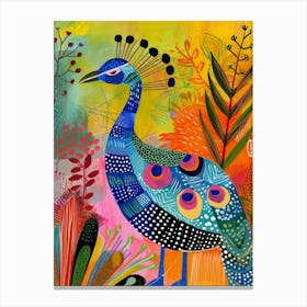 Peacock Dots & Patterns Canvas Print