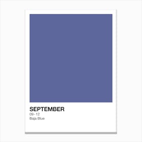 September Birth Month Colour Blue Canvas Print