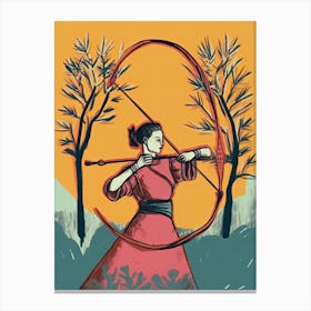 Female Samurai Onna Musha Illustration 11 Canvas Print
