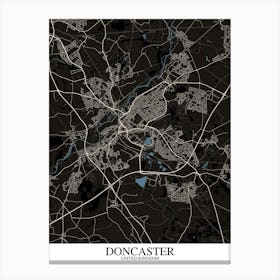 Doncaster Black Blue Canvas Print