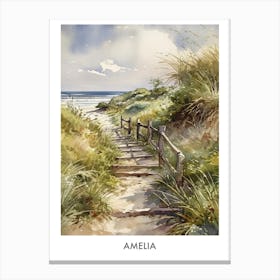Amelia Watercolor 2 Travel Poster Canvas Print