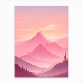 Misty Mountains Vertical Background In Pink Tone 97 Canvas Print