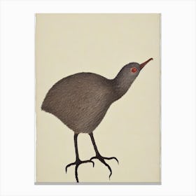 Kiwi Illustration Bird Canvas Print