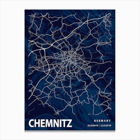 Chemnitz Crocus Marble Map Canvas Print