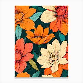 Seamless Floral Pattern 33 Canvas Print