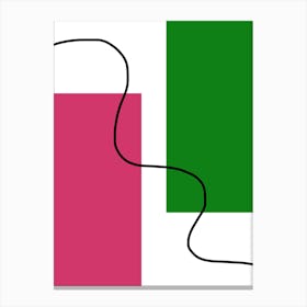 Pink And Green Squares Canvas Print