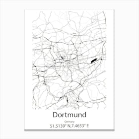 Dortmund,Germany Minimalist Map Canvas Print