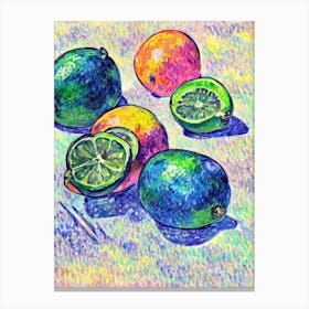 Lime 1 Vintage Sketch Fruit Canvas Print