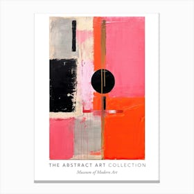 Pink And Black Abstract Painting 1 Exhibition Poster Canvas Print