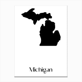 Michigan State Silhouette Canvas Print