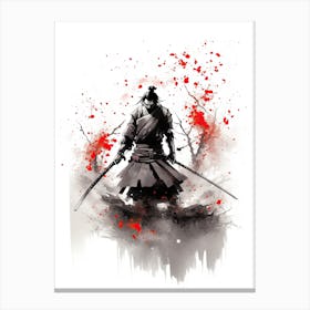 Samurai Sumi E Illustration 5 Canvas Print