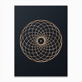 Abstract Geometric Gold Glyph on Dark Teal n.0235 Canvas Print