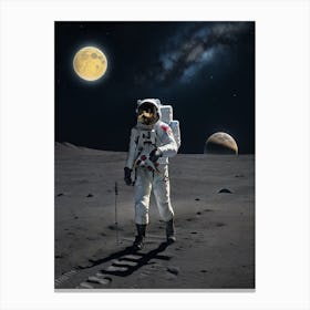 Astronaut Walking On The Moon 2 Canvas Print