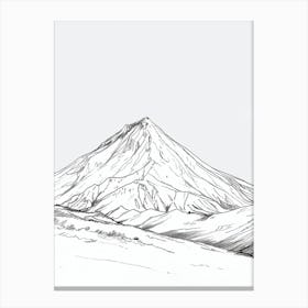 Mount Olympus Greece Line Drawing 1 Canvas Print