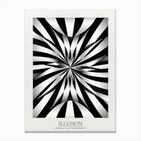 Illusion Abstract Black And White 1 Poster Canvas Print