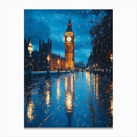 Fantasy Rainy Night In London 8 Canvas Print