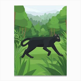 Black Panther In The Forest Canvas Print