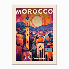 Marrakech Morocco 1 Fauvist Painting Travel Poster Canvas Print