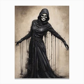 Dance With Death Skeleton Painting (62) Canvas Print