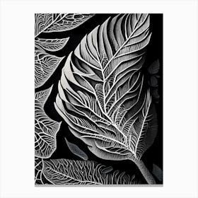 Sandalwood Leaf Linocut 1 Canvas Print