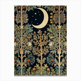 Moon And Forest Style William Morris2 Canvas Print