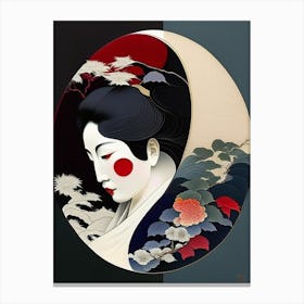 Colour Yin and Yang 2, Japanese Ukiyo E Style Canvas Print