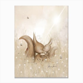 Mama Squirrel On Summer Meadow Canvas Print