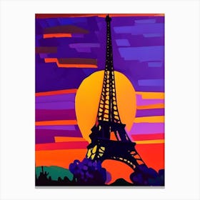 Eiffel Tower Matisse Inspired Sunrise Canvas Print