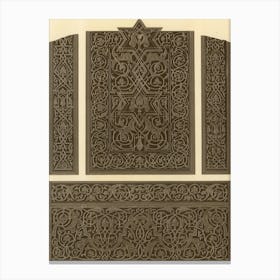 Arabic Art Pattern, Emile Prisses D’Avennes, La Decoration Arabe,Digitally Enhanced Lithograph From Own9 Canvas Print