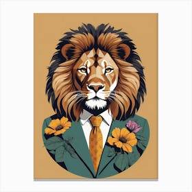 Lion Portrait In A Suit (24) Canvas Print