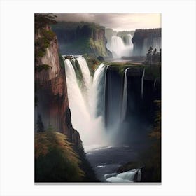 Victoria Falls Of The North, Canada Realistic Photograph (3) Canvas Print