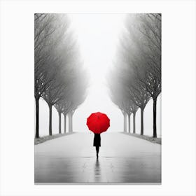 woman with red umbrella 1 Canvas Print